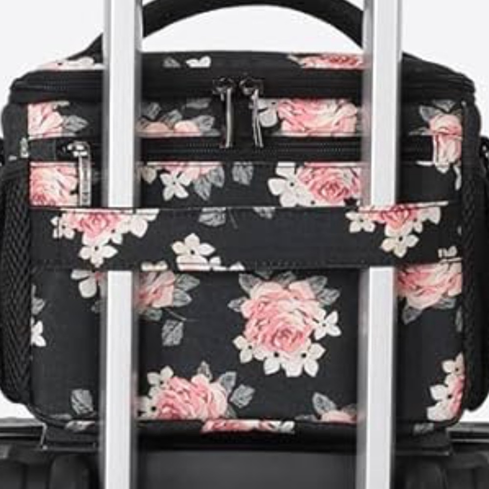 Floral Black and Pink Women's Gear Bag